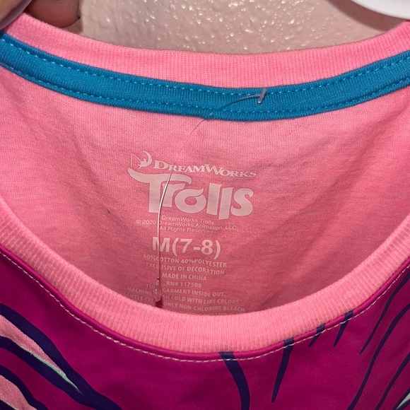 Trolls Poppy T-Shirt with 3D flowers size 7/8 - Picture 2 of 7